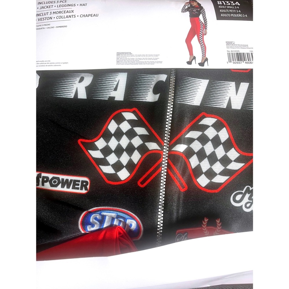 NWT Womens Race Car Driver Costume Small 2-4 Racing Halloween 3 Piece Outfit - Picture 5 of 12